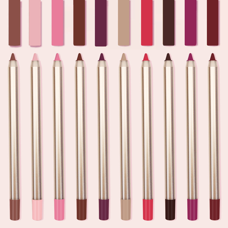 15 colors rose gold wooden lipliner pen